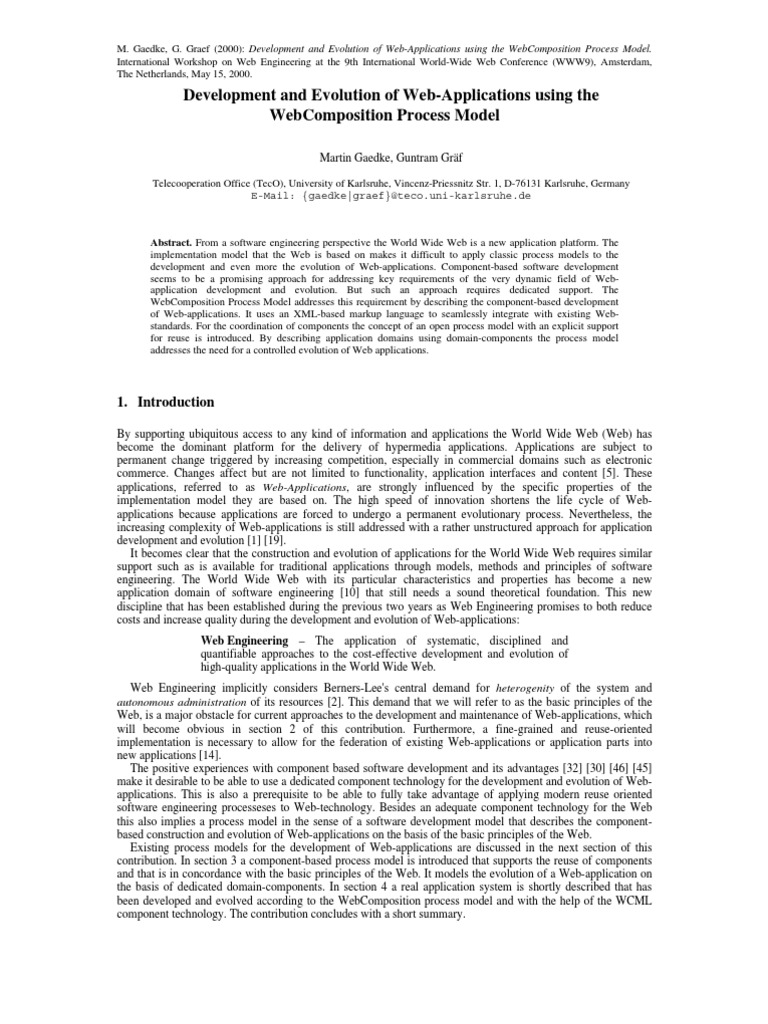 Development and Evolution of Web-Applications Using The Webcomposition ...