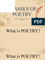 Classes of Poetry: Presented By: de Guzman, Denna Isabel O. Bsed - 2A