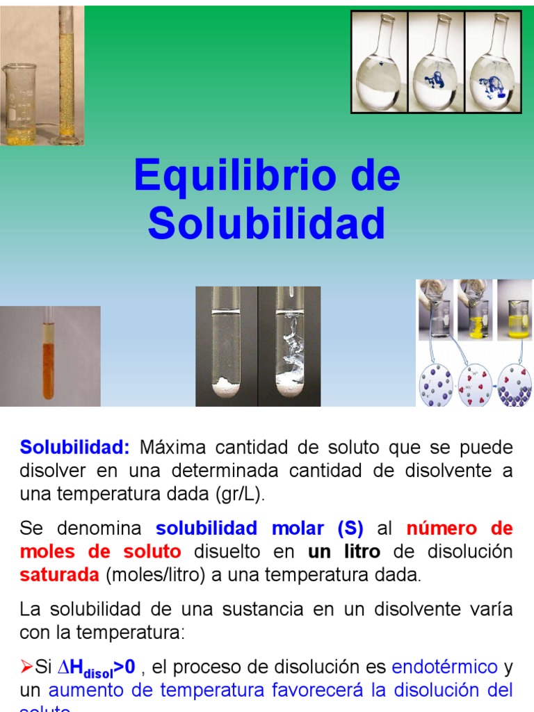 Equilibrio de Solubilidad y Factores Afectantes | PDF | Solubilidad ...