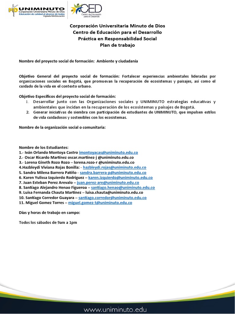 1 Plan de Trabajo Del Estudiante | PDF | Crecimiento personal y profesional