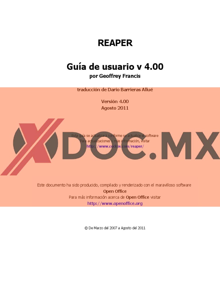 Xdoc - MX Manual Reaper en Espaol | PDF | Archivo de computadora ...
