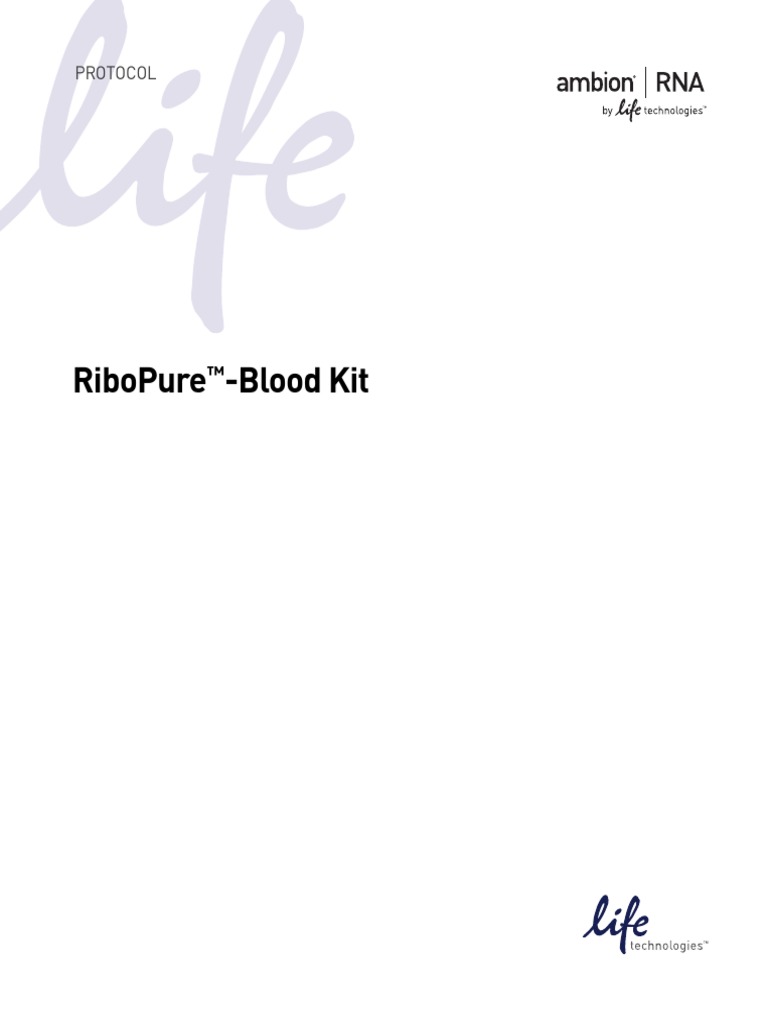 RiboPure™Blood Kit Manual PDF Chemistry