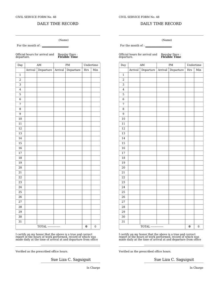 Dtr form pdf