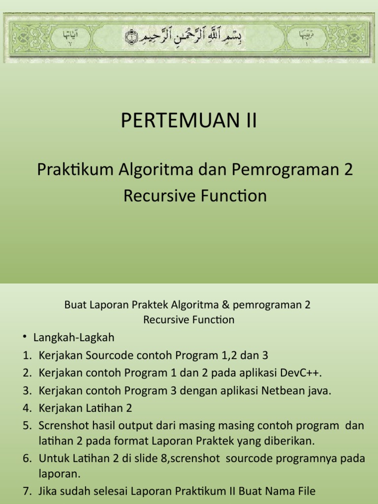 Praktikum Rekursif Algoritma Pemrograman | PDF | Teknologi & Rekayasa