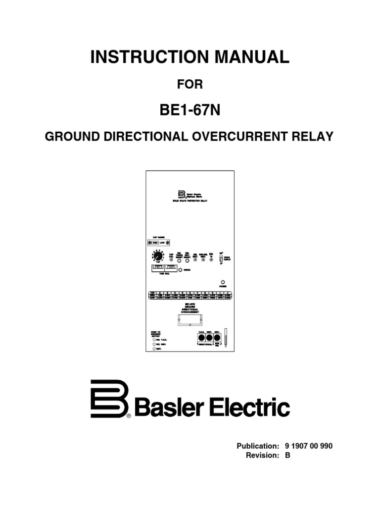 Basler Electric 67N 1907 990 RevB PDF Relay Switch