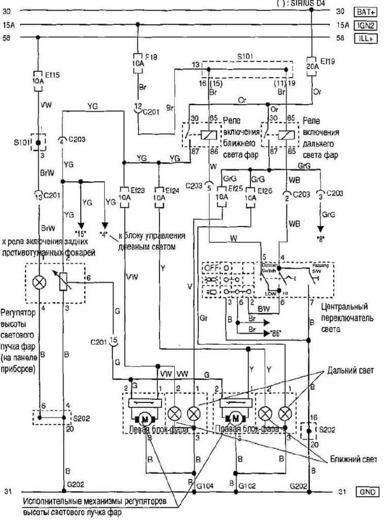 Chevrolet Aveo Headlamp Height Adjustment System Wiring Diagram | PDF