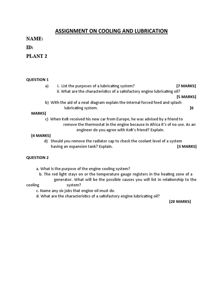 Cooling and Lubrication System Insights | PDF | Lubricant | Vehicle ...