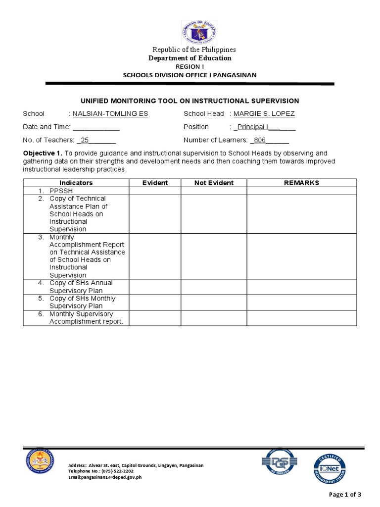 Unified Monitoring Tool for Teachers | PDF | Learning | Communication