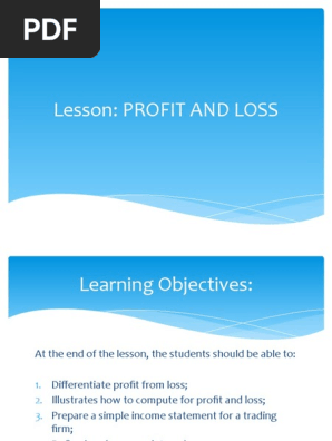 Profit and Loss