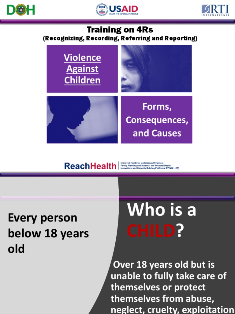 4Rs Training On VAC Forms and Consequences ZDS PDF Violence Psychological Abuse