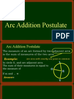 Arc Addition Postulate Segment of Circle Arc Length