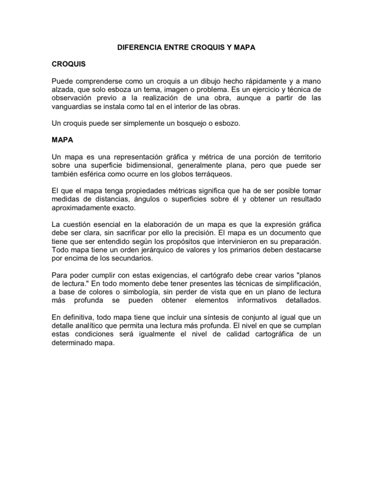 Diferencia Entre Croquis y Mapa