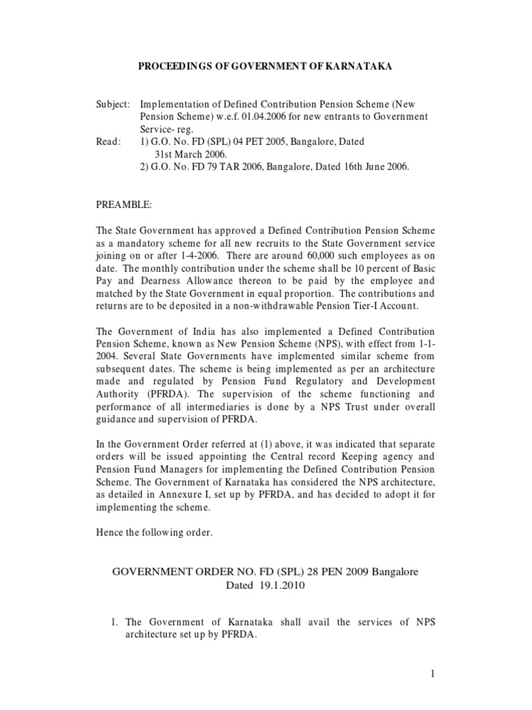 Defined Contributory Pension 2010 PDF PDF Pension Economies