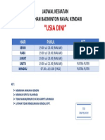 "Usia Dini": Jadwal Kegiatan Latihan Badminton Naval Kendari