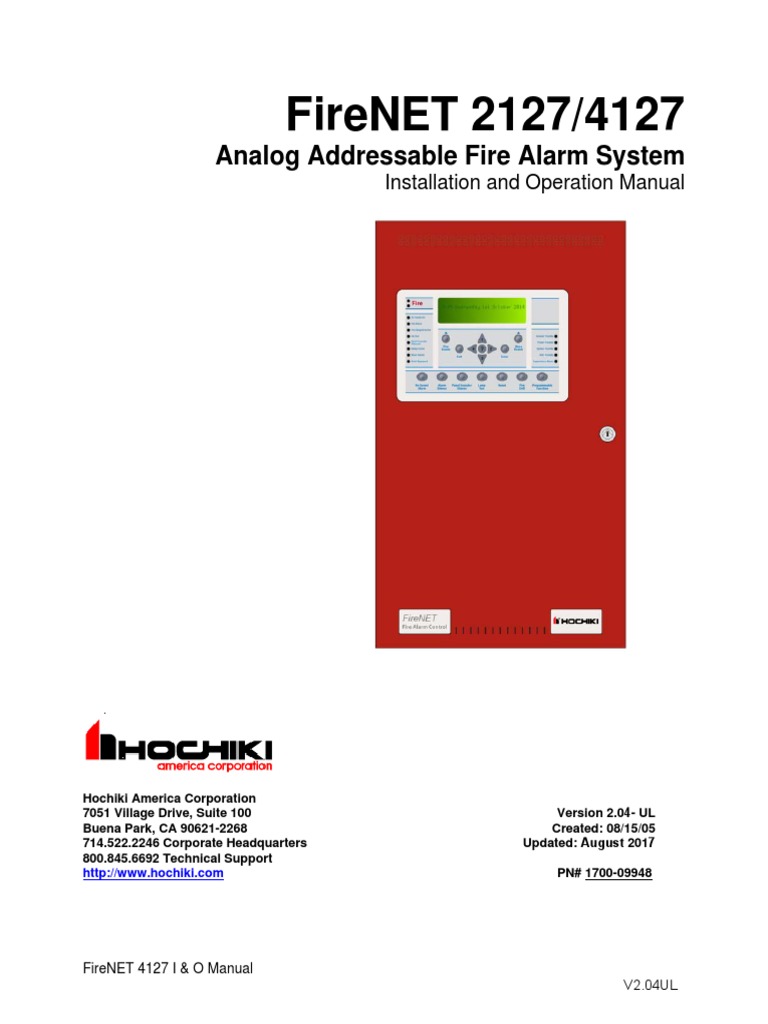 FireNET 4127 Manual | PDF | Electrical Wiring | Smoke