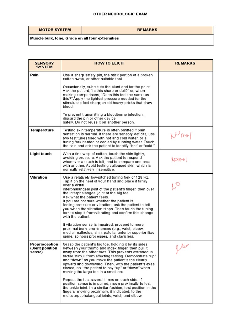 Neurological Examination Techniques | PDF