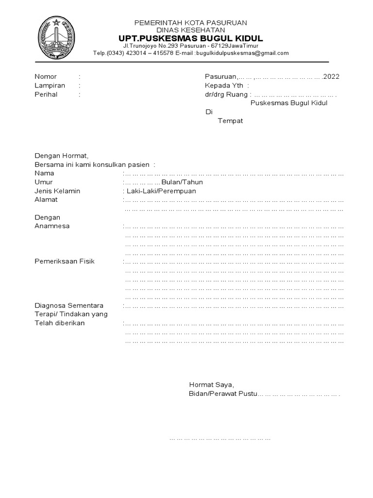 Surat Rujukan Pasien Puskesmas | PDF | Pengembangan Diri