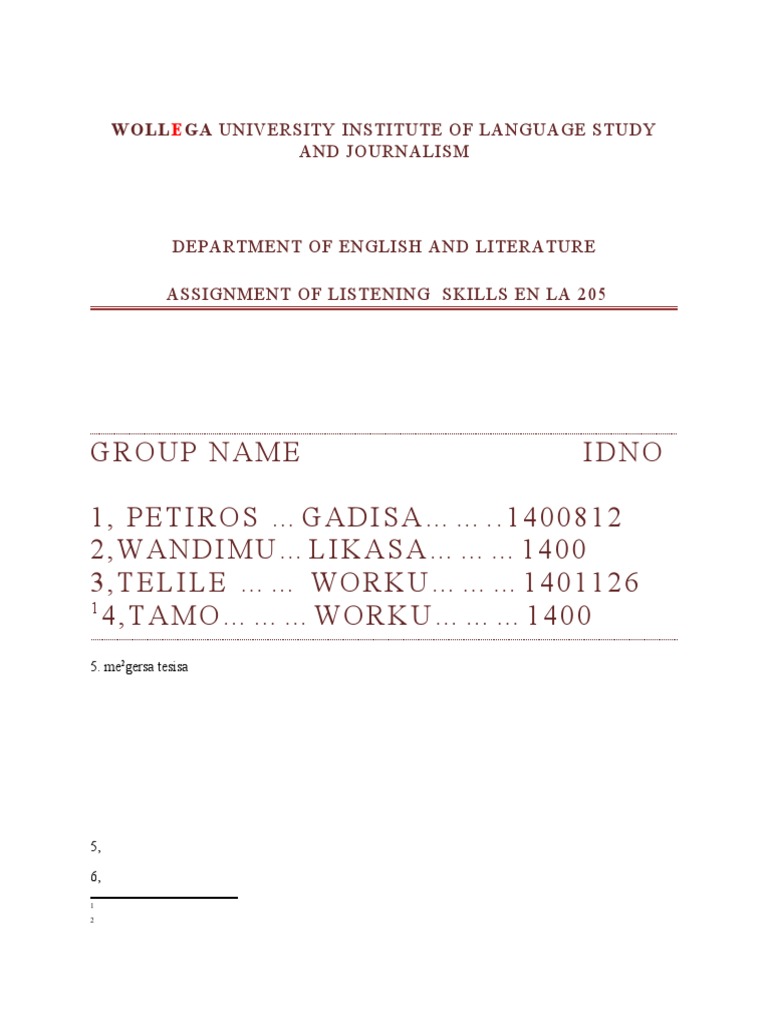 Wollega university institute of language study and journalism.docx | PDF