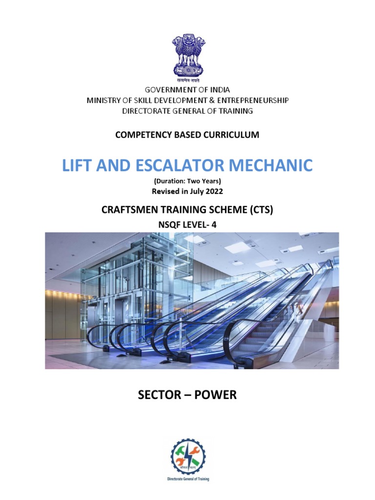 Lift and Escalator Mechanic Course Guide | PDF | Electric Motor | Elevator