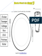 Dinner Plate Cut and Colour Worksheet 2 PDF
