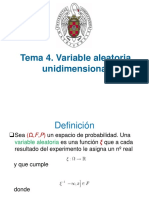 Tema 4. Variable Aleatoria Unidimensional