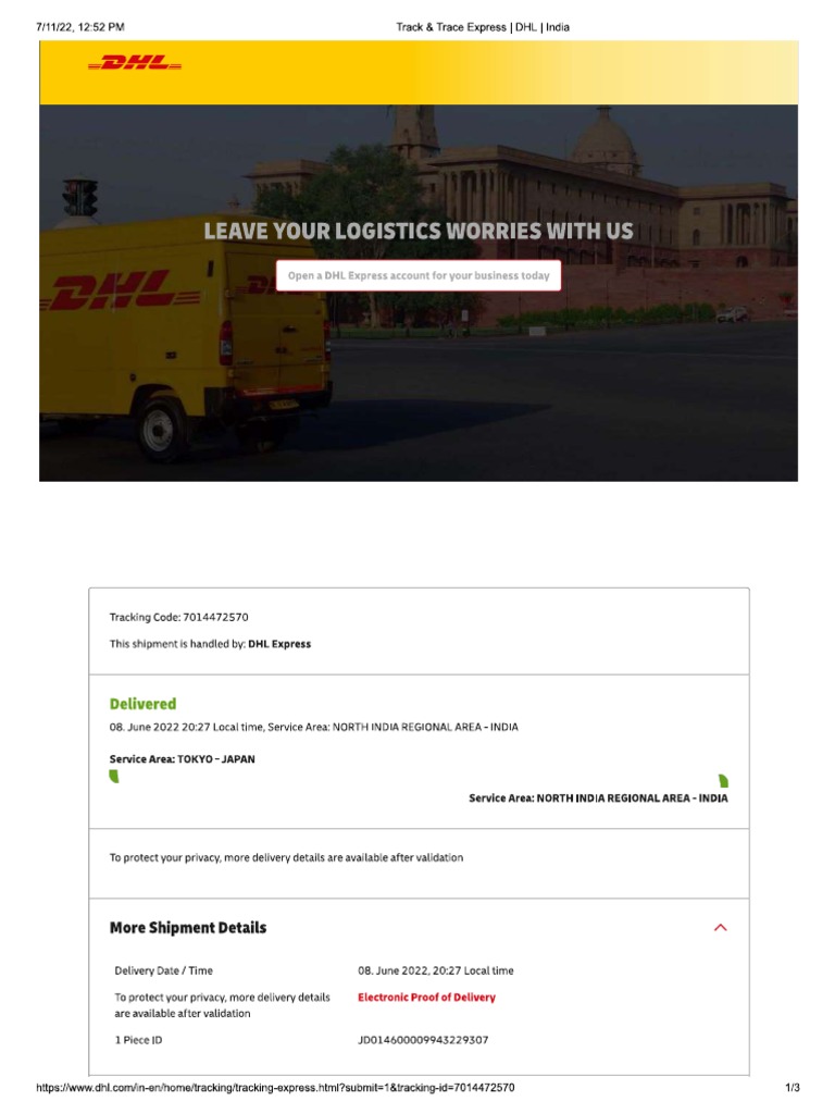 DHL japan delivery page proof PDF