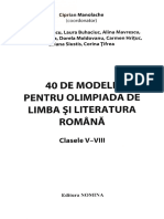 40 de Modele Pentru Olimpiada de Limba Sii Literatura Romana Vol.8 - Clasele 5-8 - Ciprian Manolache