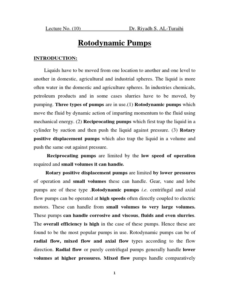 Rotodynamic pumps explained pdf pump fluid dynamics