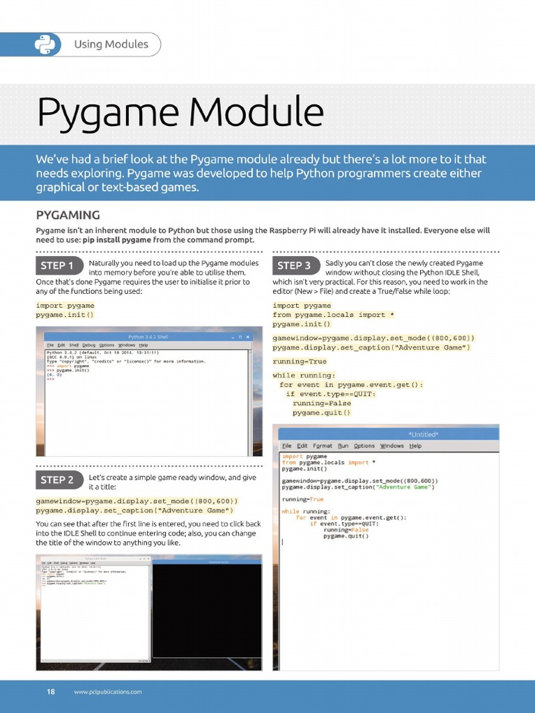 Pygame module pdf