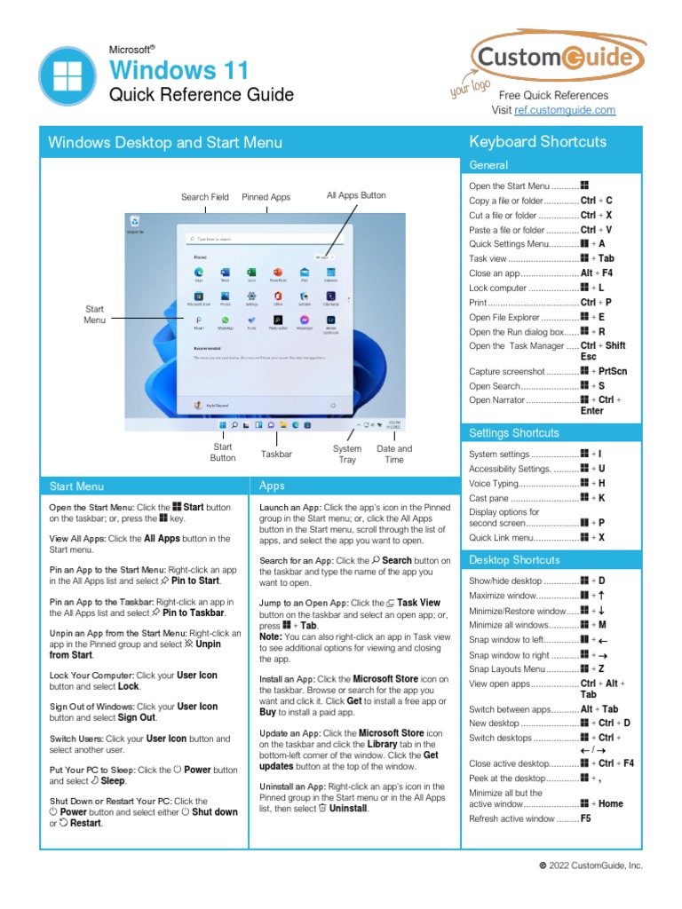Windows 11 Quick Reference | PDF | Software Engineering | Computing