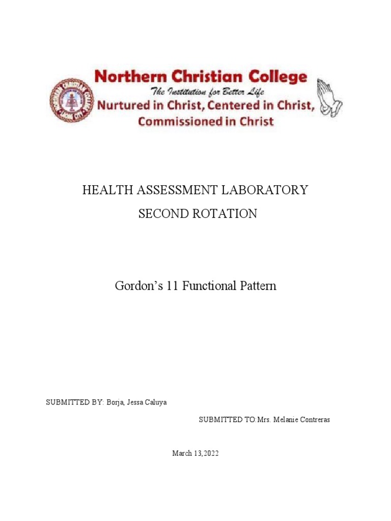 Gordons Functional Health Patterns Framework
