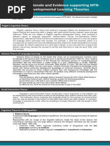 Theories J Rationale and Evidence Supporting MTB-MLE Developmental Learning Theories