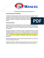 Politicas de Devolucion de Los Productos Lacteos Don Manuel, C.A.