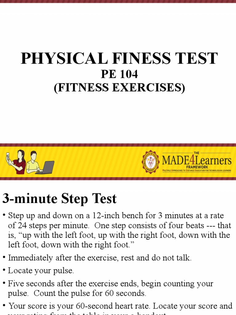Fitness Assessment Procedures for PE 104 | PDF | Pulse | Human Anatomy