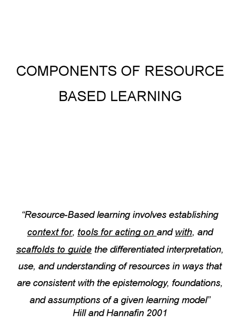 Components of Resource Based Learning PDF