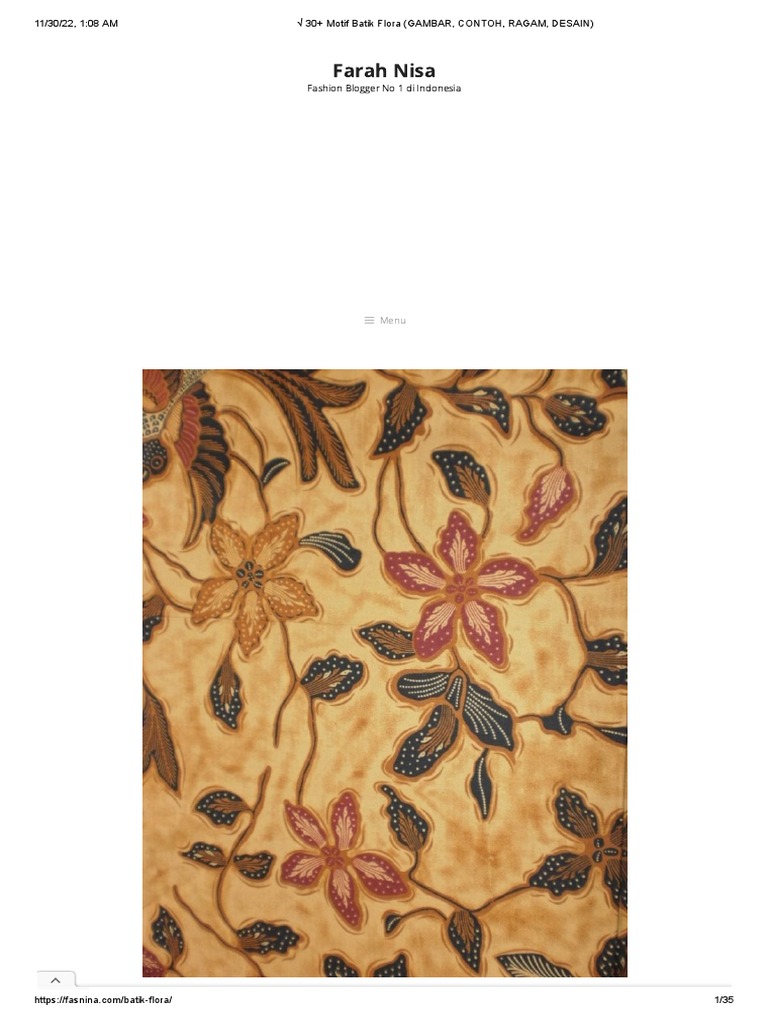 30 Motif Batik Flora Gambar Contoh Ragam Desain Pdf Pdf