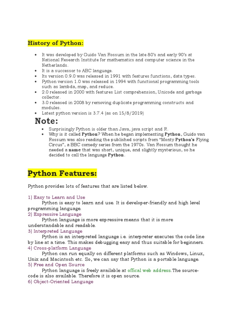Python Complete Notes PDF | PDF | Variable (Computer Science) | Data Type
