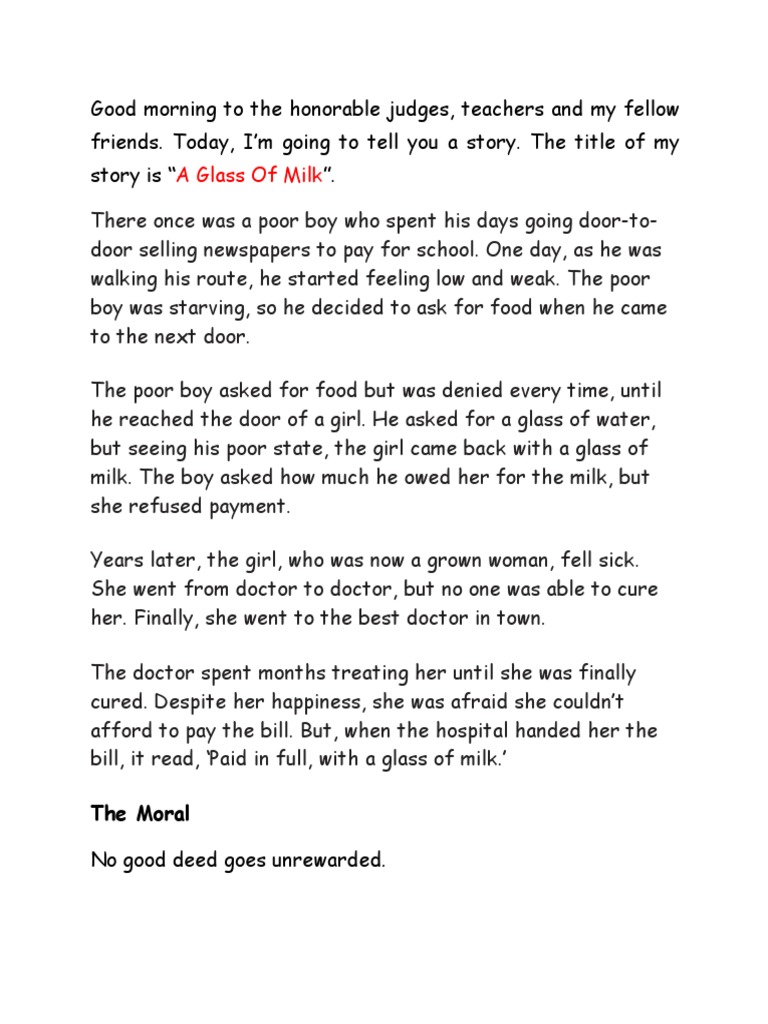 English Story Telling Competition PDF Anger