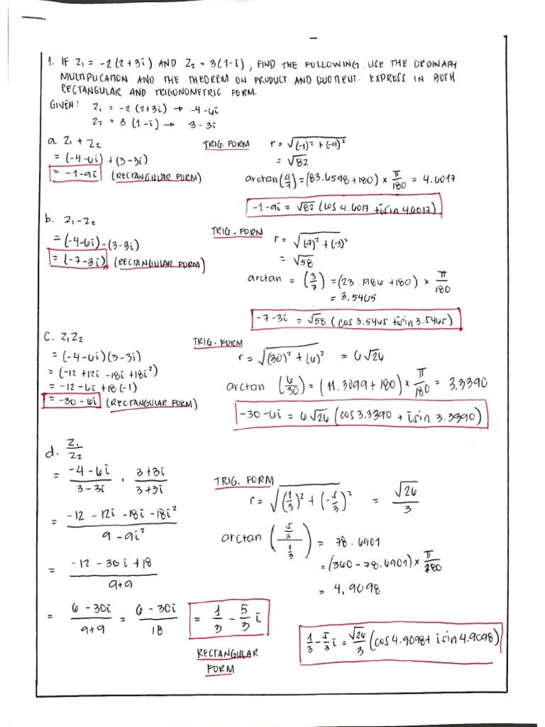 Complex Numbers PDF