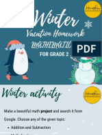 maths project grade 2 winter vacation activity