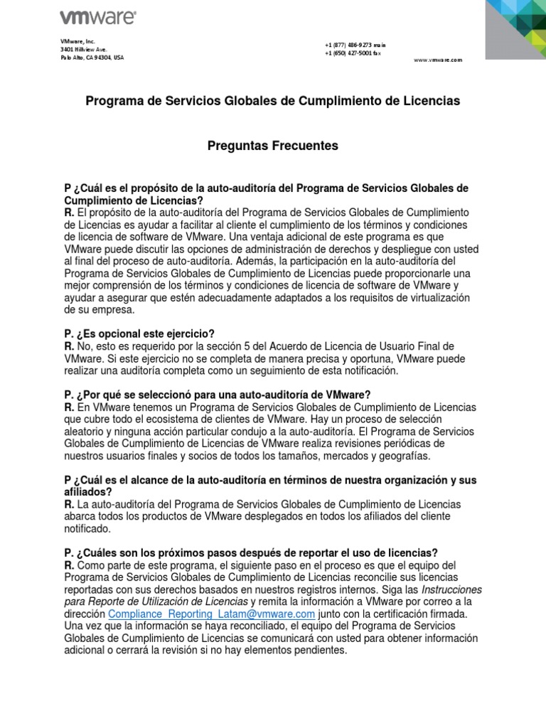 VMware Preguntas Frecuentes | PDF | V Mware | Software