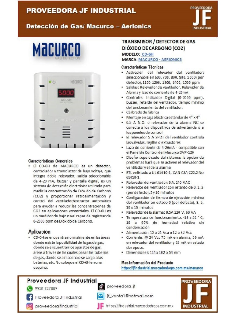 Detector Macurco CD6H PDF