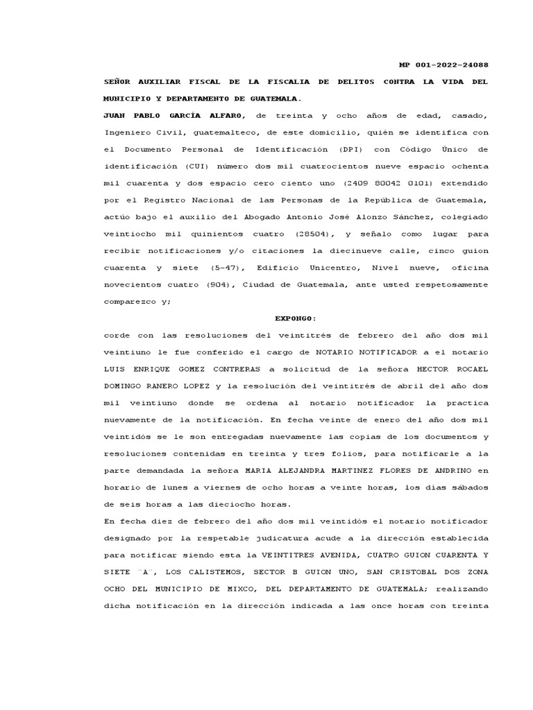 Memorial Devolucion de Vehiculo MP | PDF | Guatemala | Gobierno