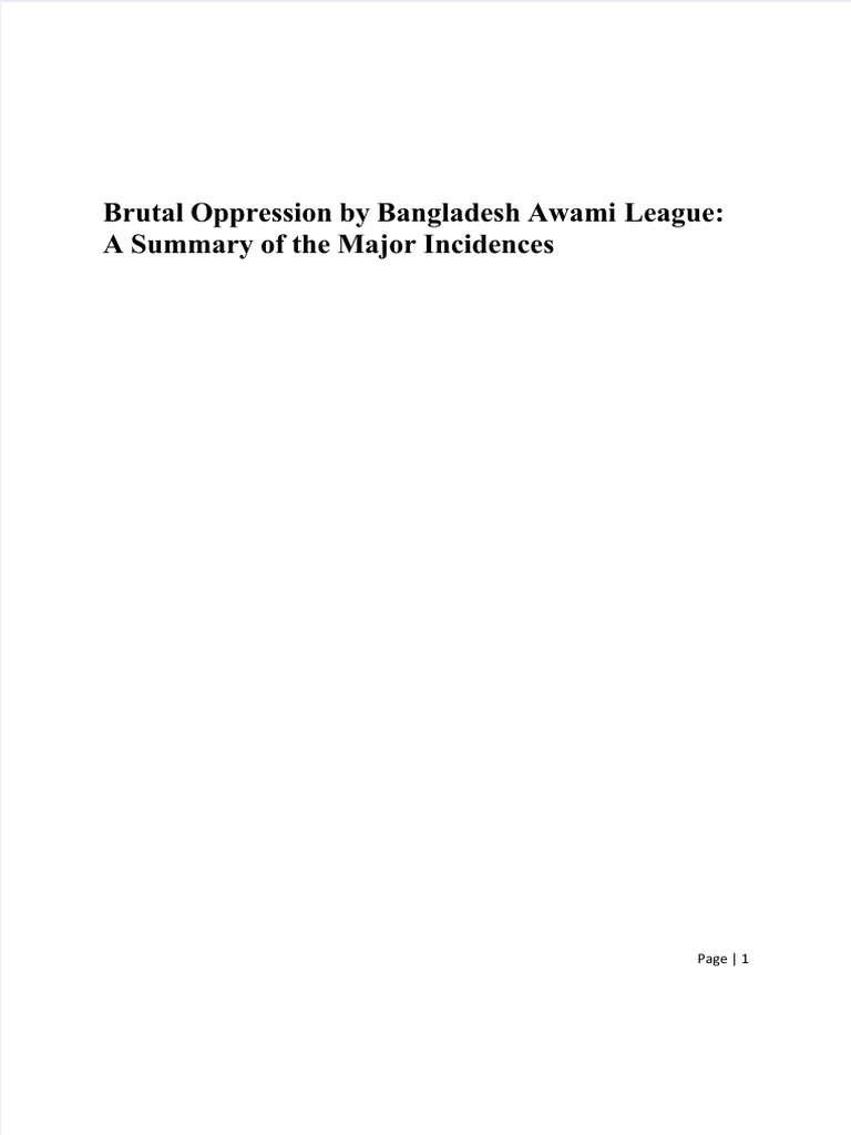 Awami League's Oppression Overview | PDF | Public Law | Criminal Law