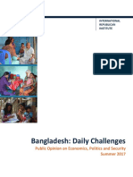 Bangladesh: Daily Challenges Public Opinion On Economics, Politics and Security Summer 2017 I
