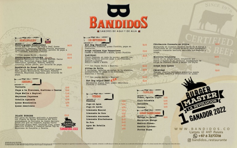 Menú Bandi | PDF | Ingredientes de comida | Alimentos