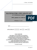 Matematika Feladatlap: 2023. Január 31. 15:00 Óra