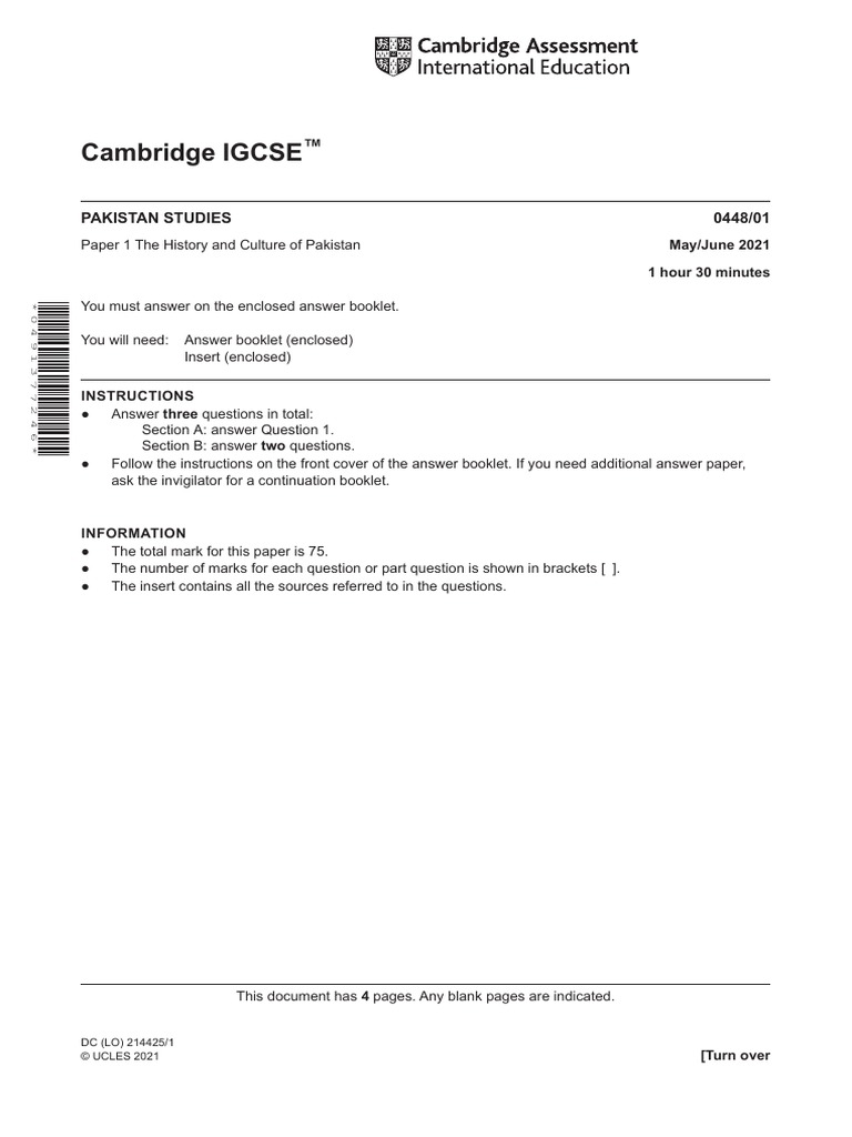 Pearson Edexcel Igcse Pakistan Studies