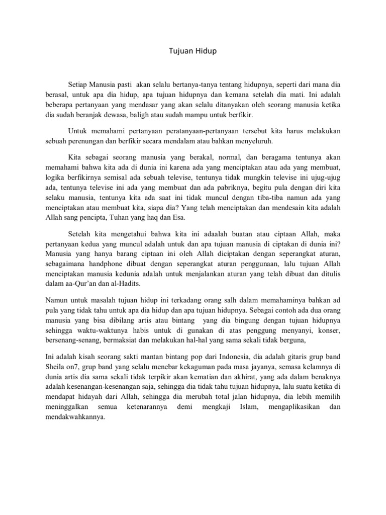 Sinopsis Tujuan Hidup Pdf