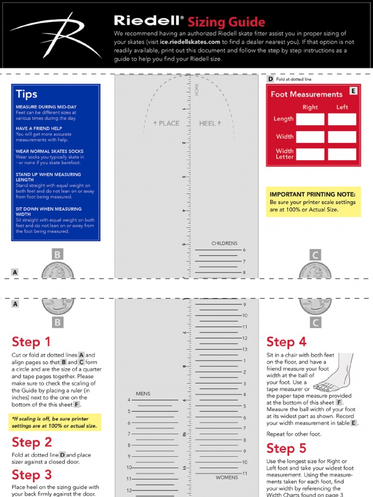 Riedell Ice Sizing Guide PDF